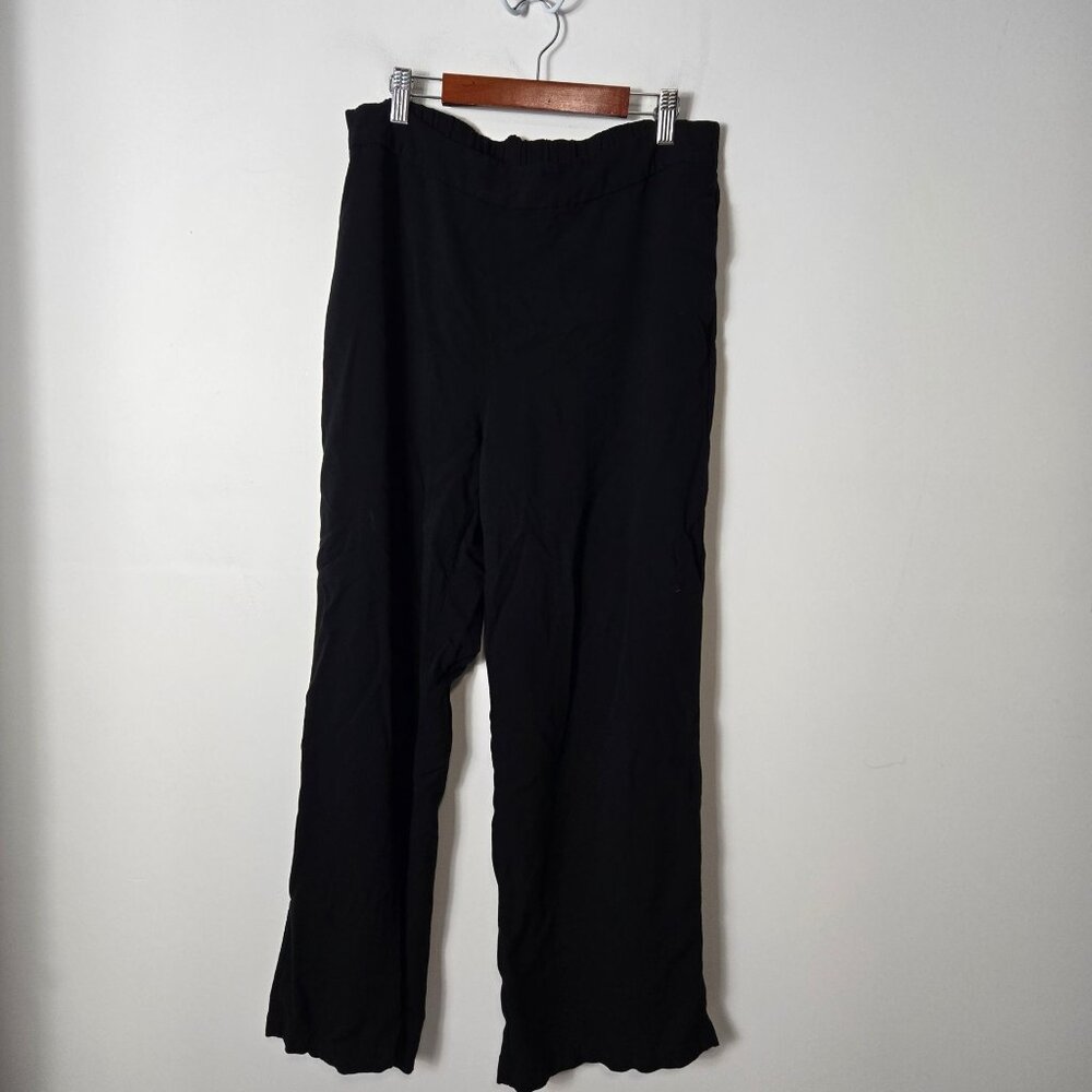 Old Navy Women's Size L Playa Wide-Leg High-Waisted Pull-On Pants Black